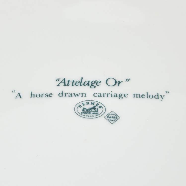 Pre Owned Hermès Attelage Or Porcelain Bowl