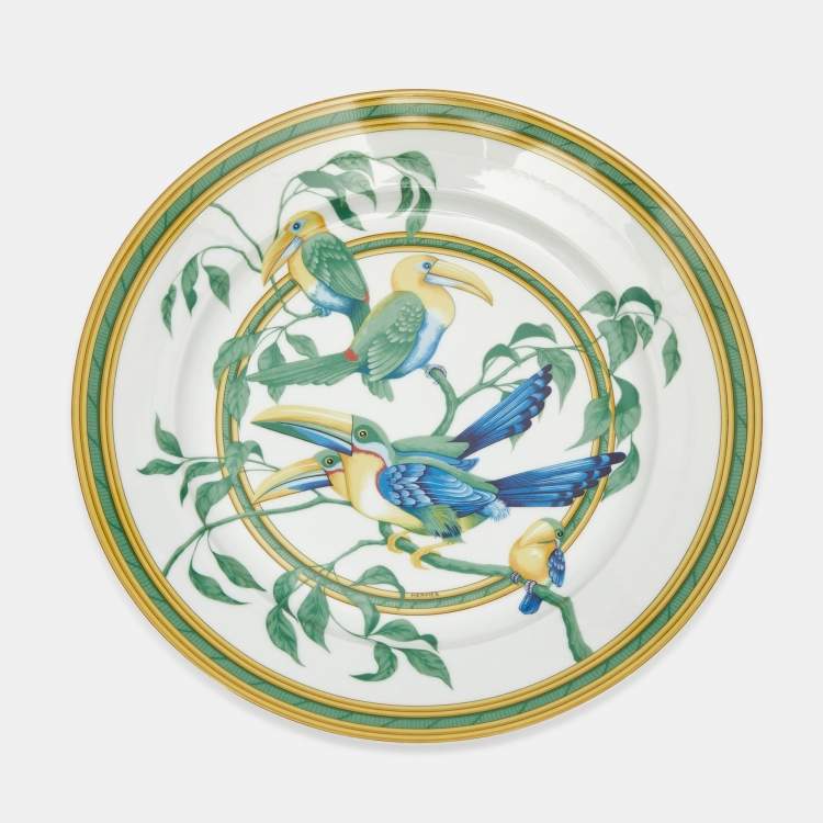 Pre Owned Hermès Toucans Porcelain Serving Plate