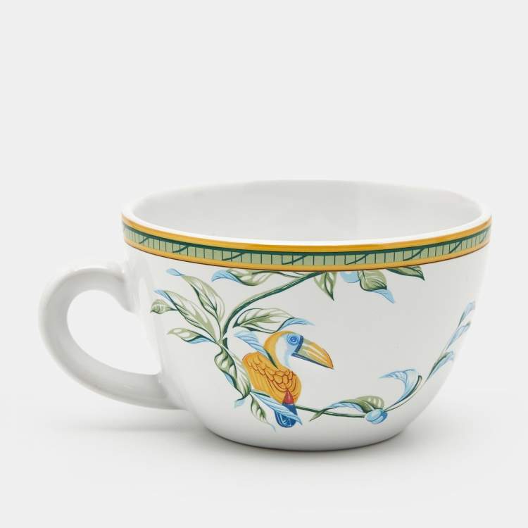 Pre Owned Hermès Toucans Moustiers Porcelain Morning Cup