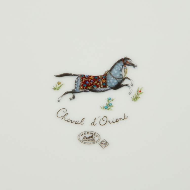 Pre Owned Hermes Multicolor Cheval D'Orient Presentation Plates Set f 11