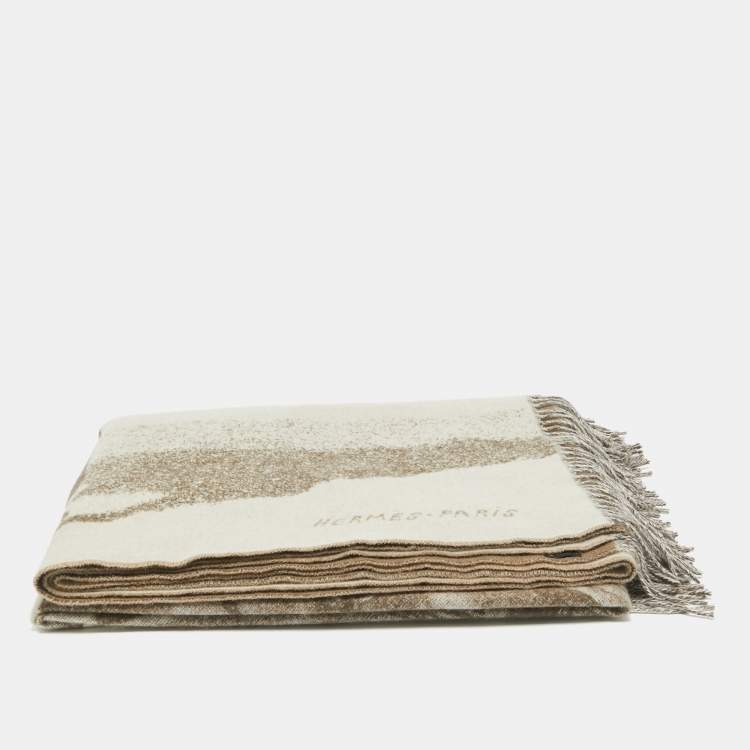Pre Owned Hermès Beige Cashmere Cheval d'Attelage Blanket