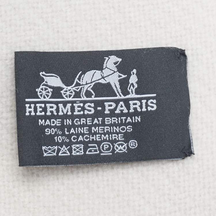 Pre Owned Hermès Grey Plaid Wool Brides De Gala Blanket