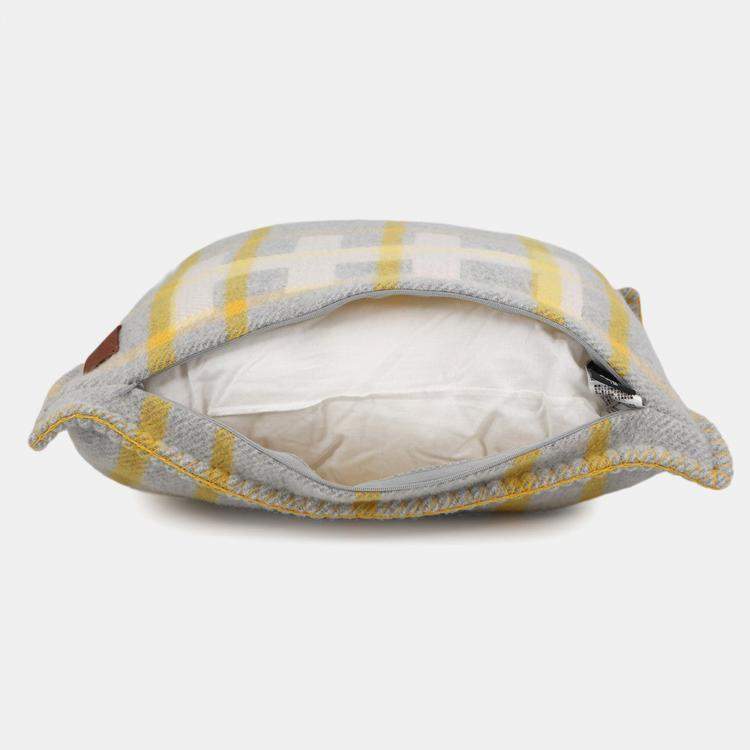 Pre Owned Hermes Echelle Cushion Gri-Suri Wool 100%