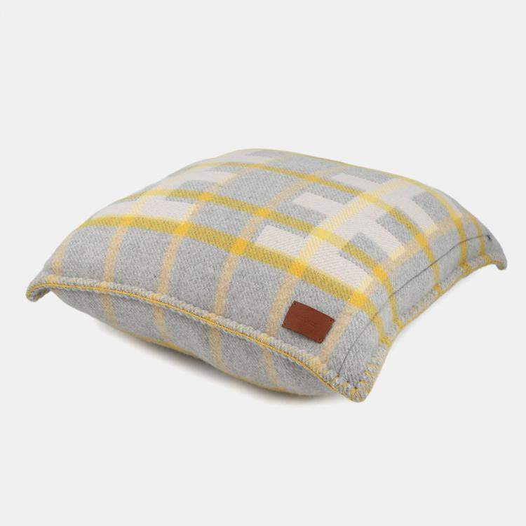 Pre Owned Hermes Echelle Cushion Gri-Suri Wool 100%