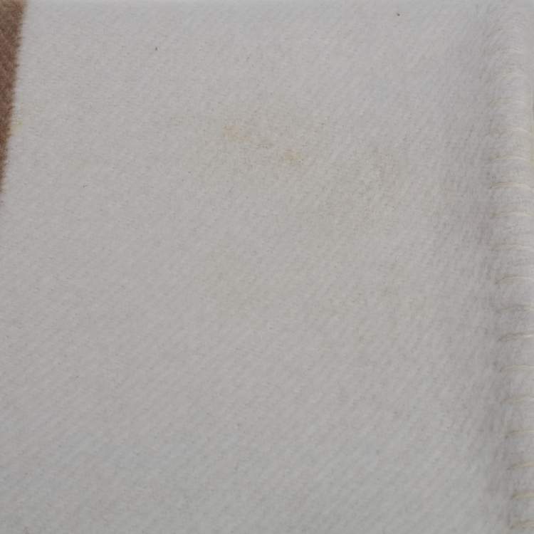 Pre Owned Hermes Beige Avalon Merino & Cashmere Baby Blanket 