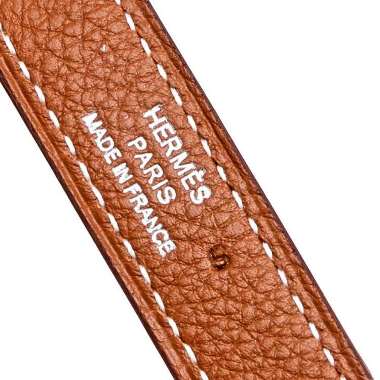Pre Owned Hermès Brown Grained Leather Kelly Dog Leash S