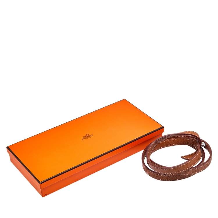 Pre Owned Hermès Brown Grained Leather Kelly Dog Leash S