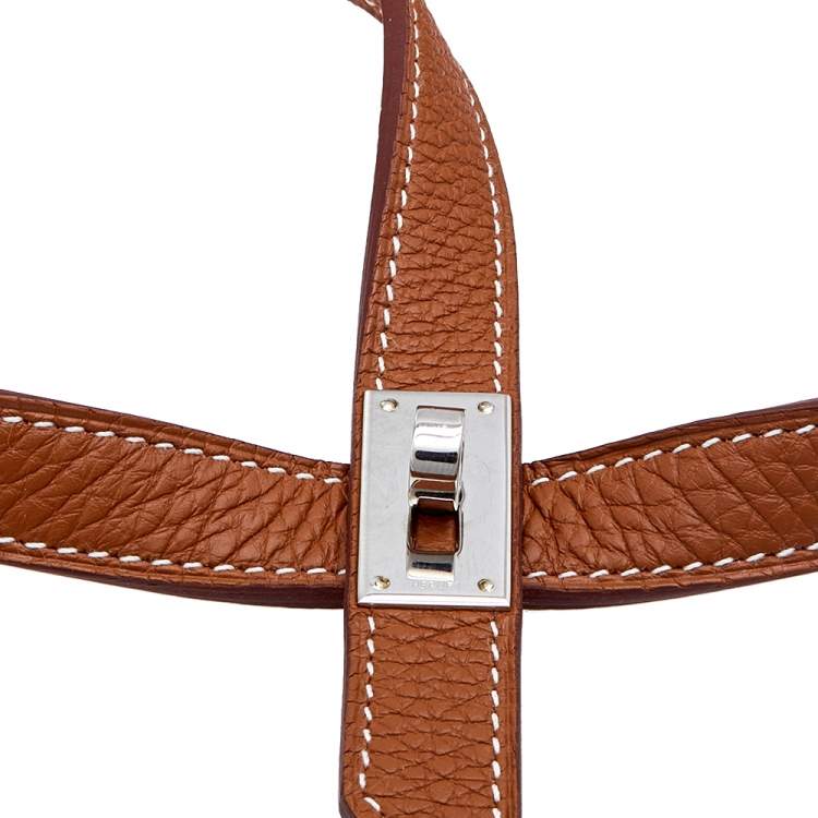 Pre Owned Hermès Brown Grained Leather Kelly Dog Leash S