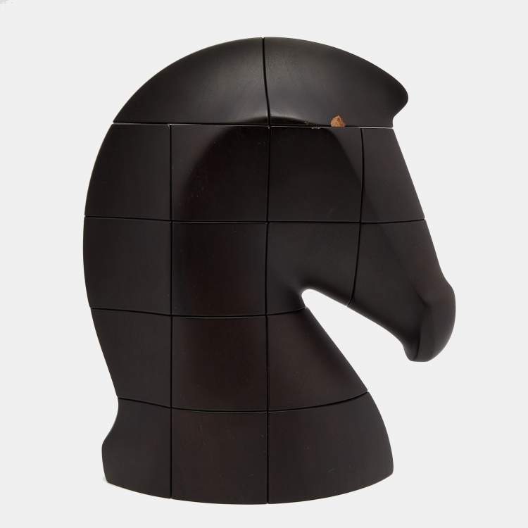 Pre Owned Hermes Ebony Mahogany Samarcande Brainteaser Paperweight