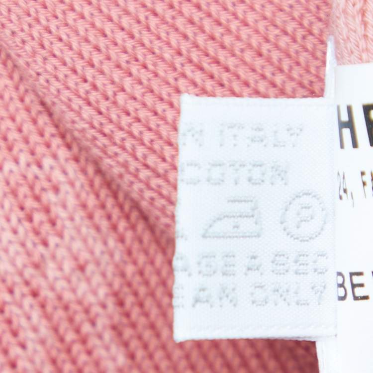 Pre Owned Hermes Pink Adada Cotton Knit Baby Blanket