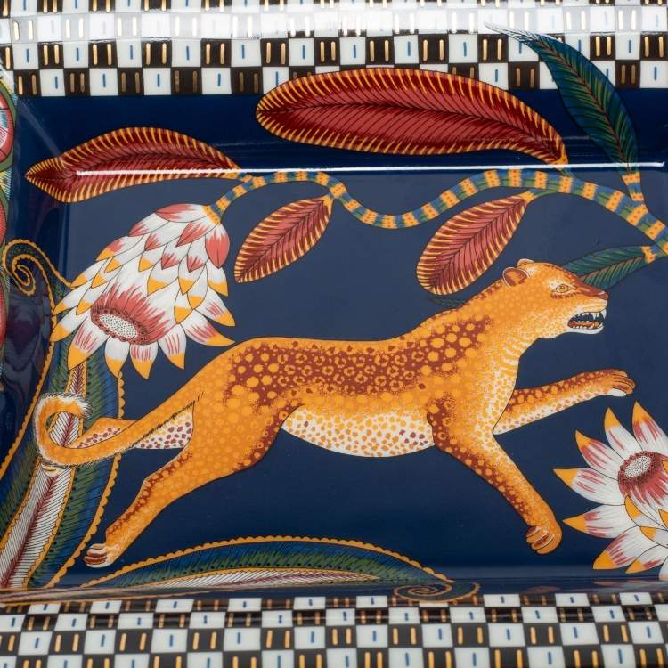 م�ملوكة مسبقًا Hermès Fauve Gold Trim Savana Dance Porcelain Ashtray