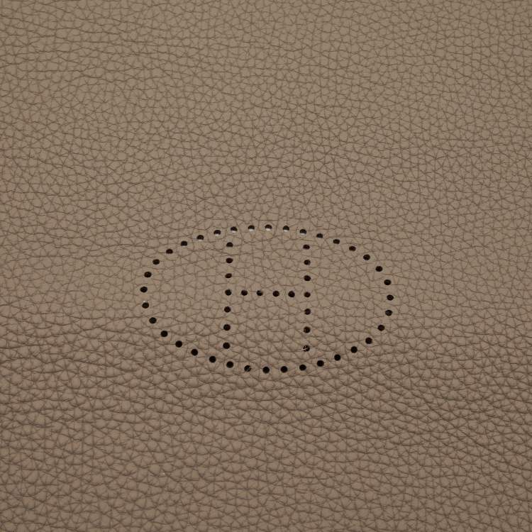 Pre Owned Hermes Etoupe Clemence Leather Mises et Relances Tray