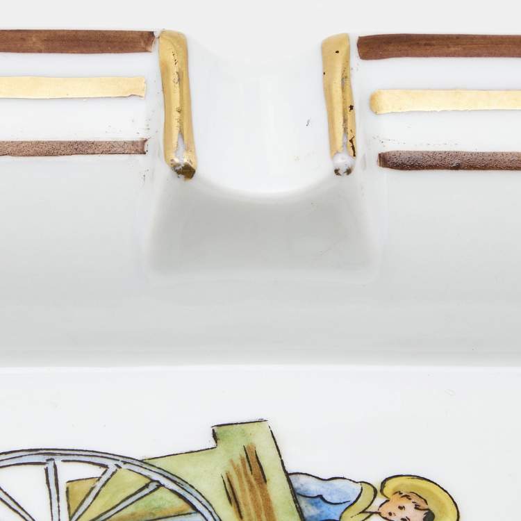 Pre Owned Hermès Porcelain Horse Carriage Ashtray