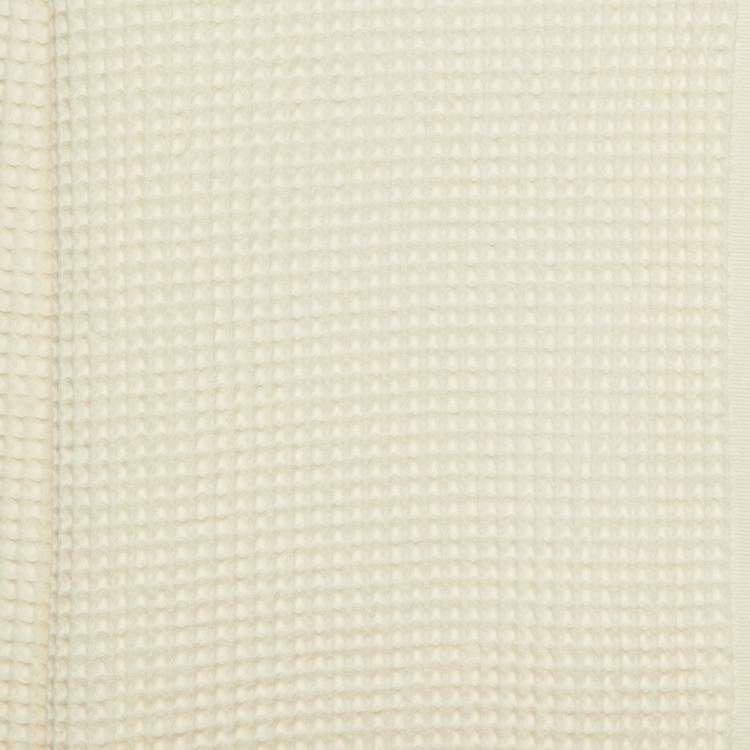 Pre Owned Loewe Ivory Logo Cotton Waffle Fringed Beach Towel 