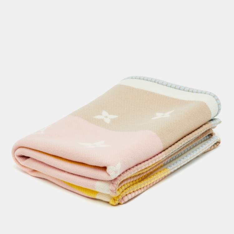 Pre Owned Louis Vuitton Multicolor Meli-Melo Plaid Wool Blanket 