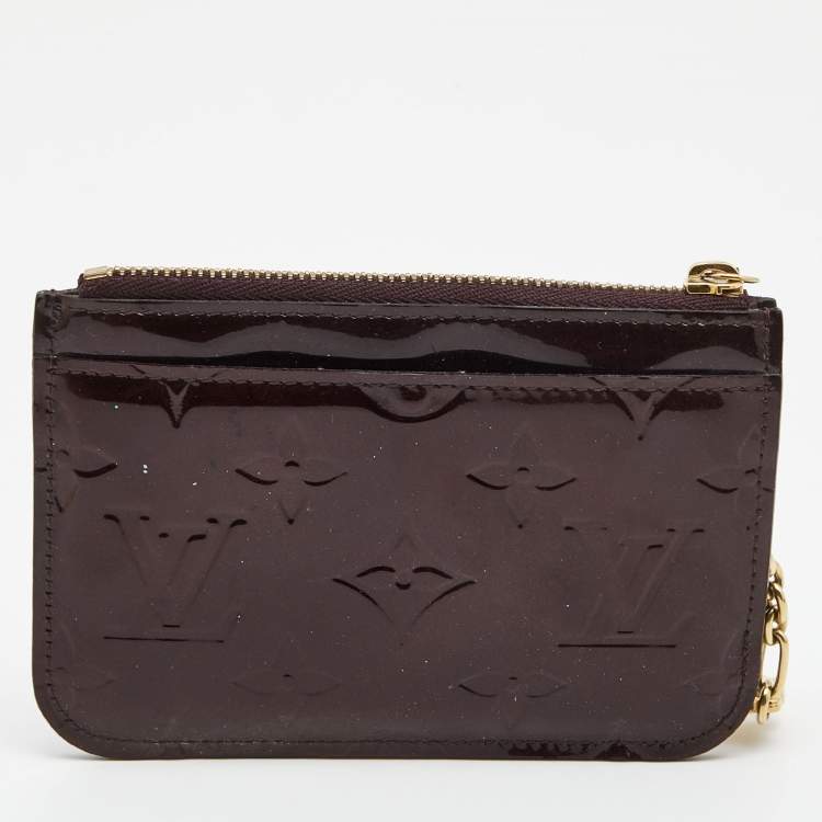 Pre Owned Louis Vuitton Amarante Monogram Vernis Key Pouch