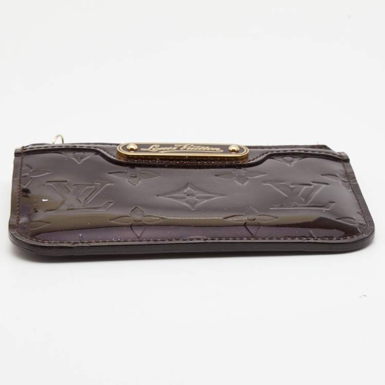 Pre Owned Louis Vuitton Amarante Monogram Vernis Key Pouch