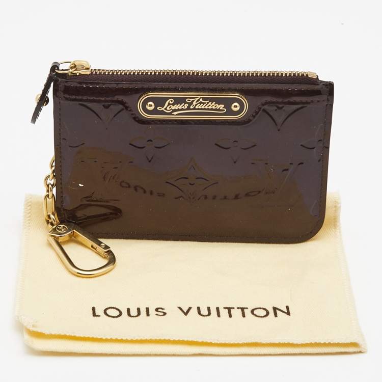 Pre Owned Louis Vuitton Amarante Monogram Vernis Key Pouch