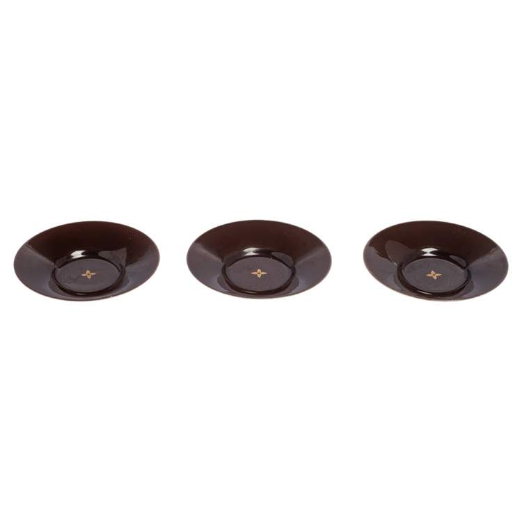 Pre Owned Louis Vuitton Porcelain Espresso Cup & Saucer Set Of Three