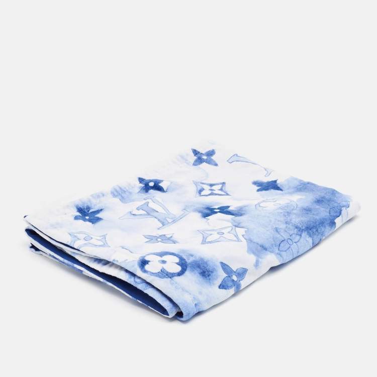 Pre Owned Louis Vuitton Blue Watercolor Monogram Terry Cotton Towel 
