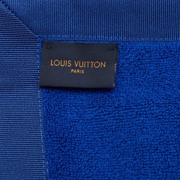 Pre Owned Louis Vuitton Blue Watercolor Monogram Terry Cotton Towel 