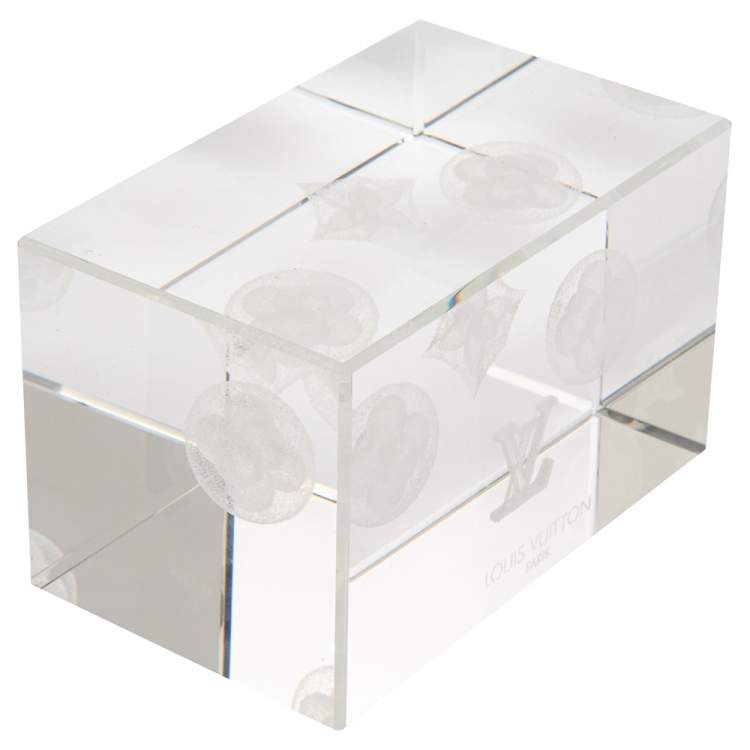 Pre Owned Louis Vuitton Monogram Crystal Paper Weight