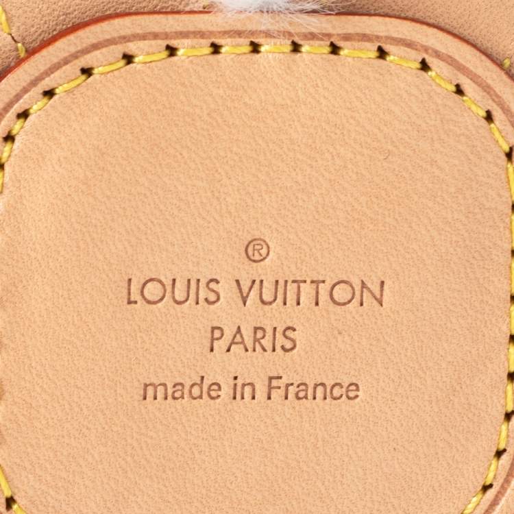 Pre Owned Louis Vuitton White Fluffy Fabric and Monogram Canvas Doudou Pingouin Ernest Toy