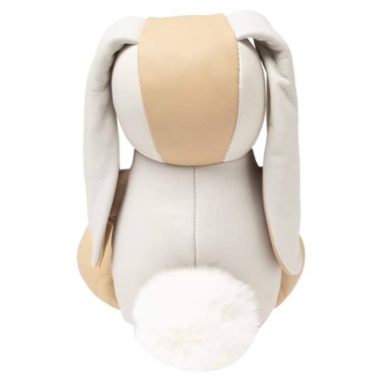 Pre Owned Louis Vuitton Beige/White Leather and Monogram Canvas Doudou Lewis Toy