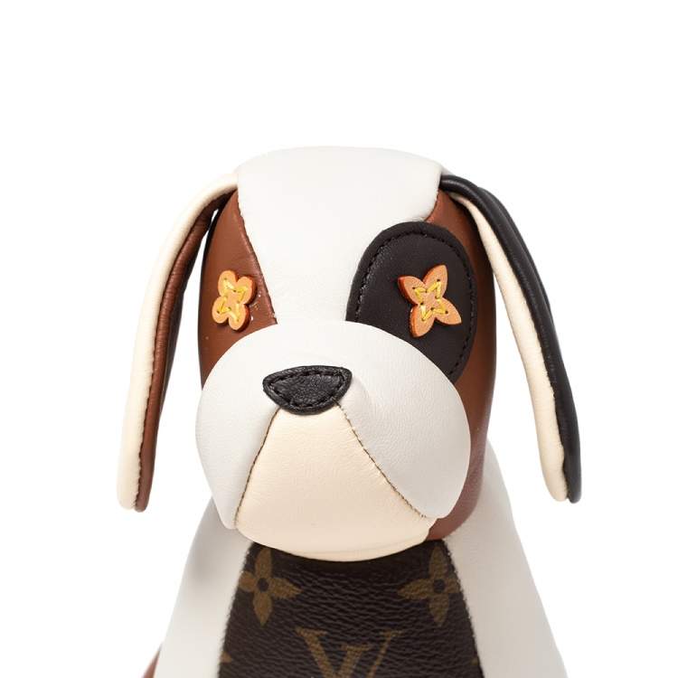 Pre Owned Louis Vuitton Tricolor Leather and Monogram Canvas Doudou Oscar Dog Toy