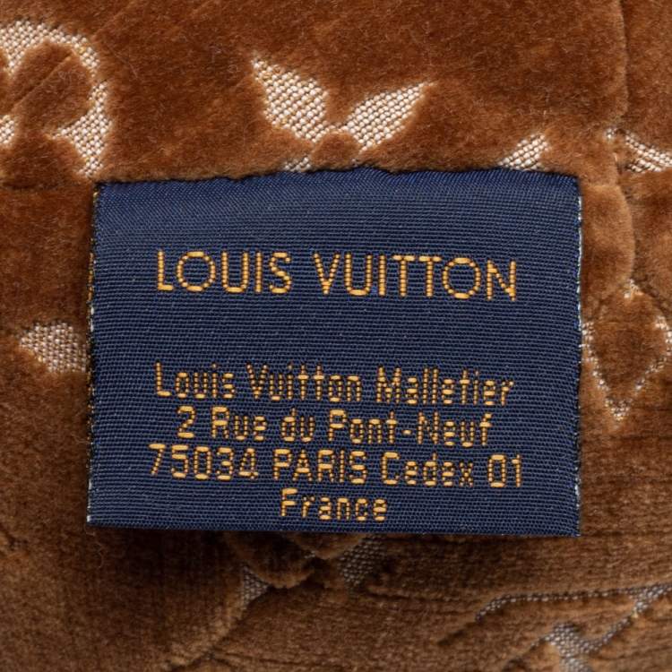 Pre Owned Louis Vuitton Monogram Velour DouDou Teddy Bear 