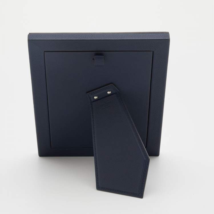 Pre Owned Louis Vuitton Blue Taurillon Leather Henry PM Photo Frame