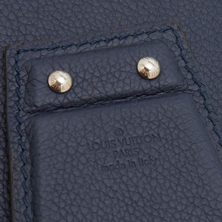 Pre Owned Louis Vuitton Blue Taurillon Leather Henry PM Photo Frame