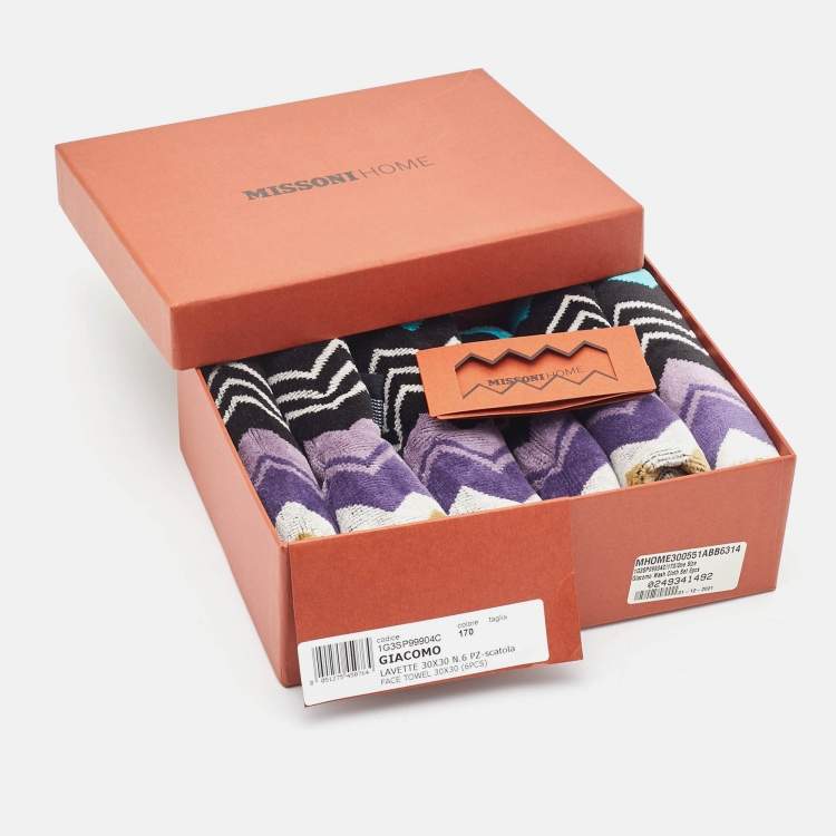 Pre Owned Missoni Home Miulticolor Cotton Giacomo 6 PC Face Towel Set