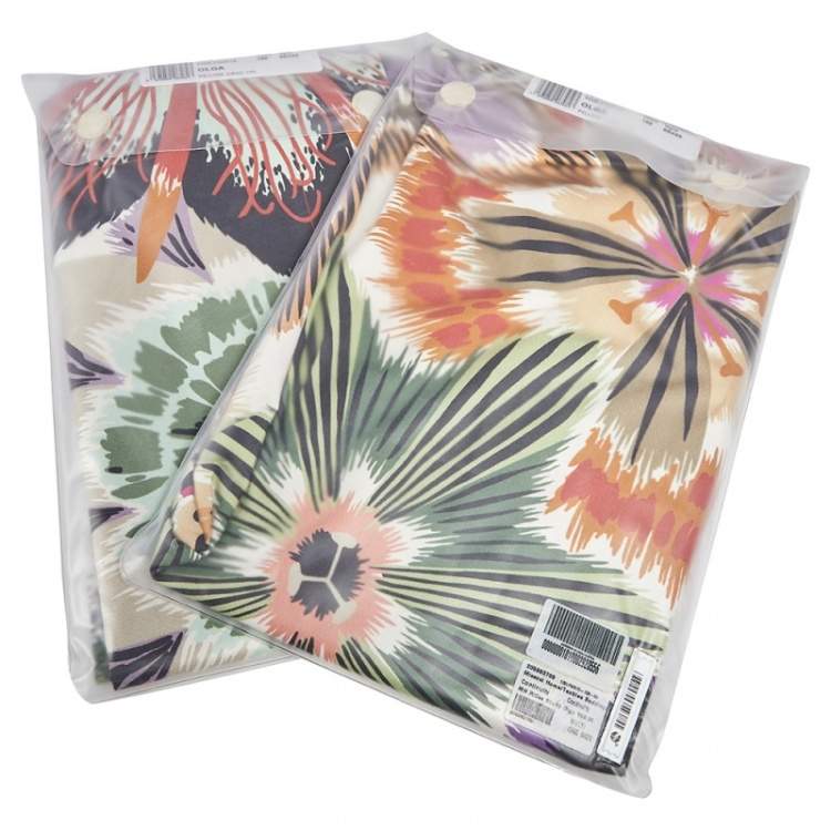 Pre Owned Missoni Home Multicolored Printed Cotton Olga Lumbar Pillow Case Set