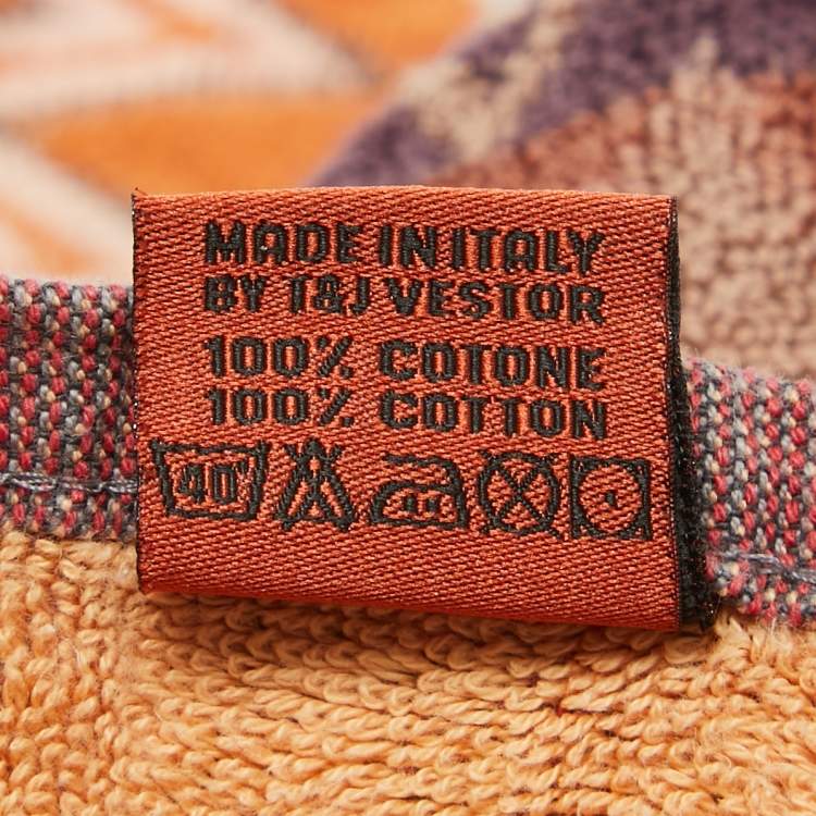 Pre Owned Missoni Home Multicolor Chevron Terry Cotton Bath Towel  