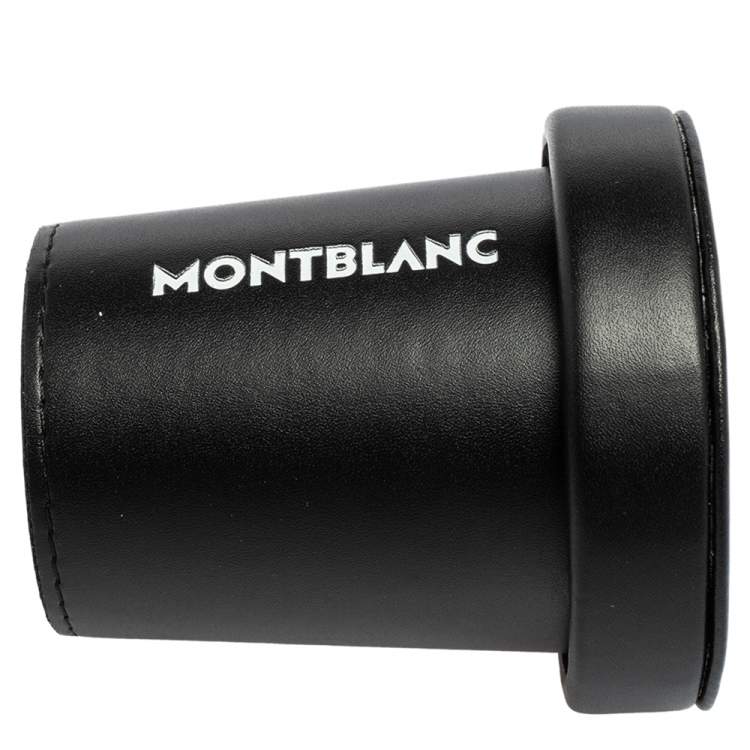 Pre Owned Montblanc Black Leather Meisterstuck Dice Cup Set