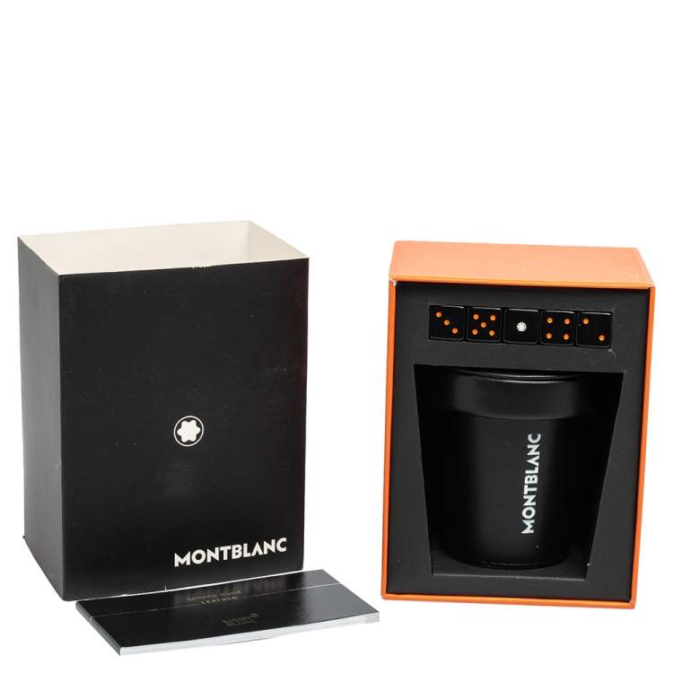 Pre Owned Montblanc Black Leather Meisterstuck Dice Cup Set