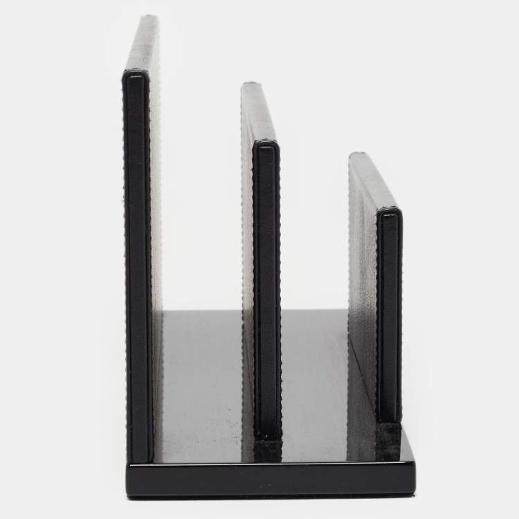 Pre Owned Montblanc Black Leather and Wood Letter Rack