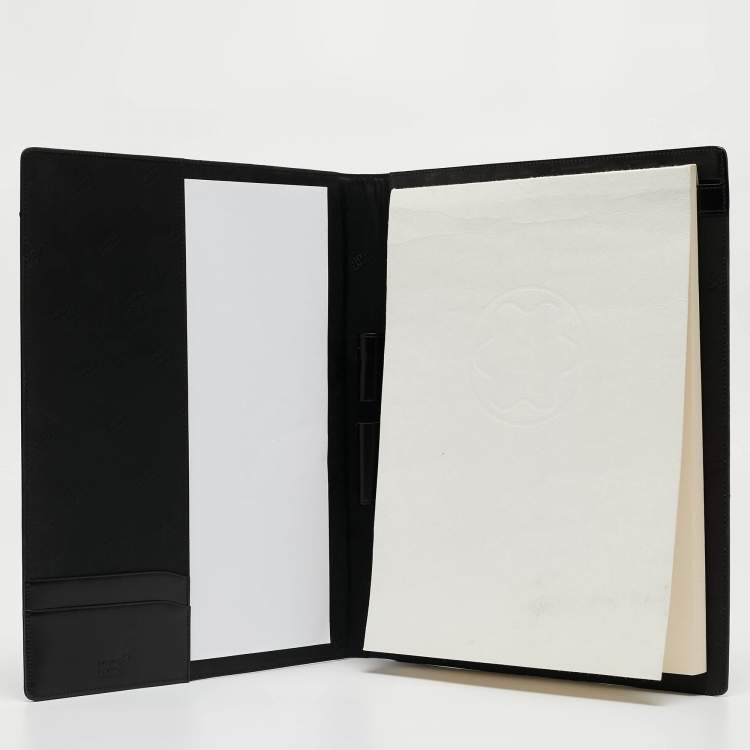 Pre Owned Montblanc Black Leather Large Meisterstuck Notebook Holder