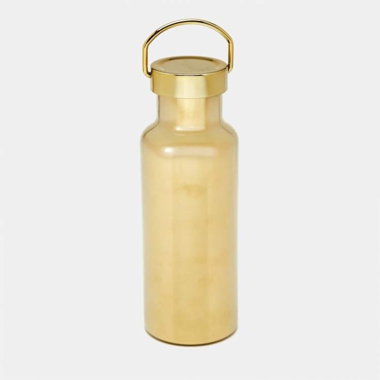Pre Owned Prada Gold Tone Metal Thermal Water Bottle