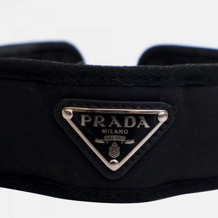 Pre Owned Prada Black Re Nylon Pet Collar