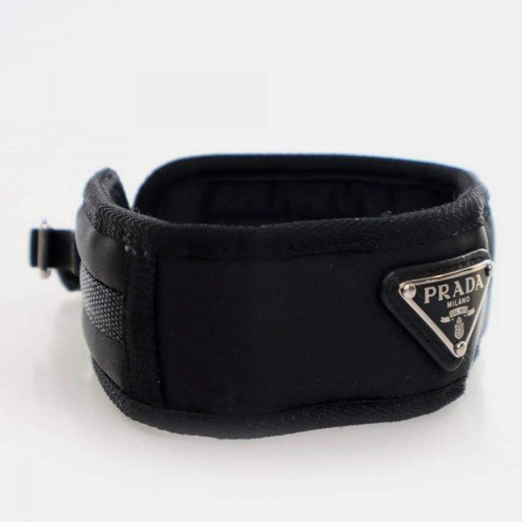 Pre Owned Prada Black Re Nylon Pet Collar