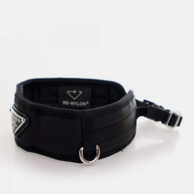 Pre Owned Prada Black Re Nylon Pet Collar