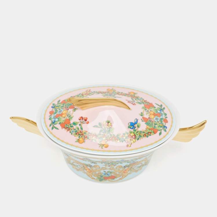 Pre Owned Rosenthal Meets Versace Ikarus Le jardin de Versace Covered Vegetable Bowl