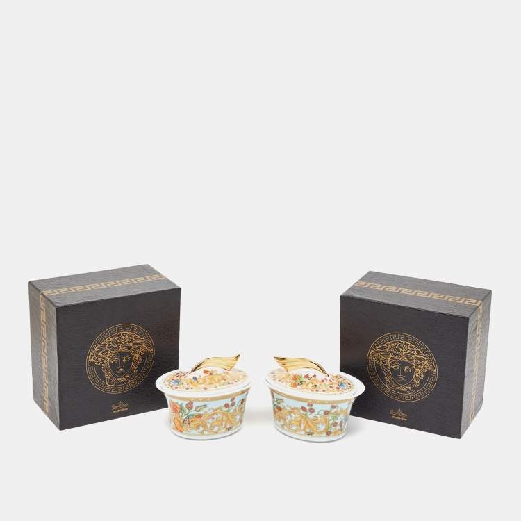 Pre Owned Rosenthal Meets Versace Le jardin de Versace Covered Sugar Bowl Set of 2
