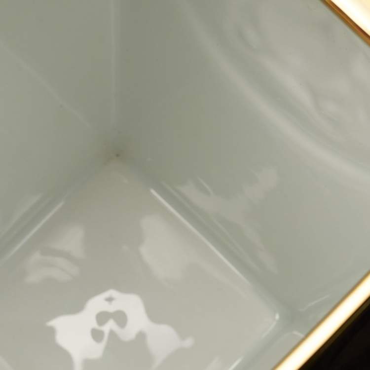 Pre Owned Rosenthal Meets Versace Gold Medusa Vanity Vase