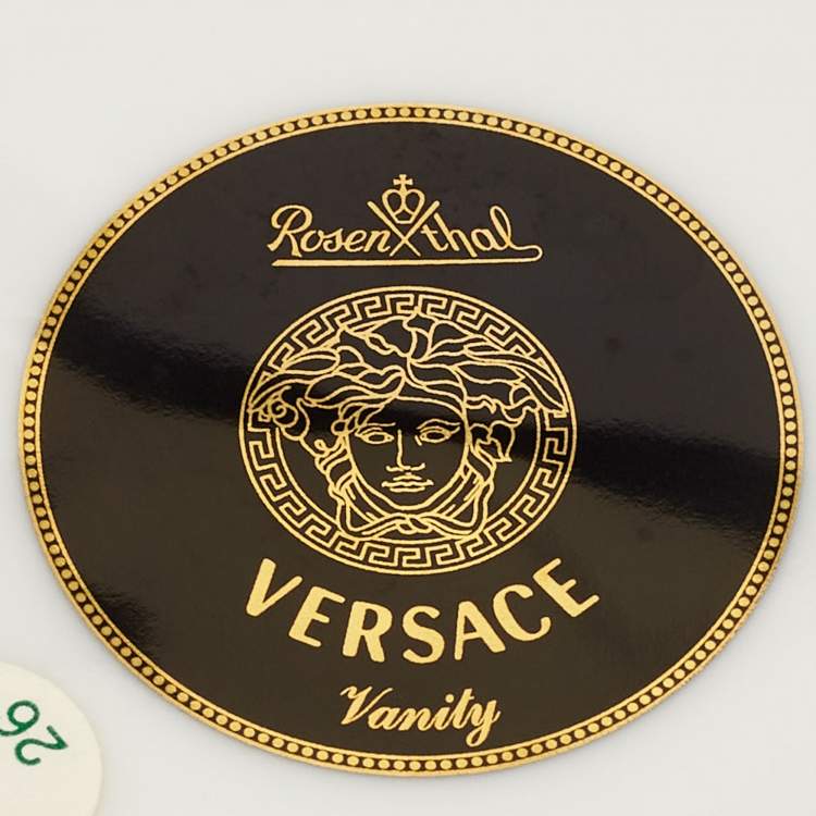 Pre Owned Rosenthal Meets Versace Gold Medusa Vanity Vase