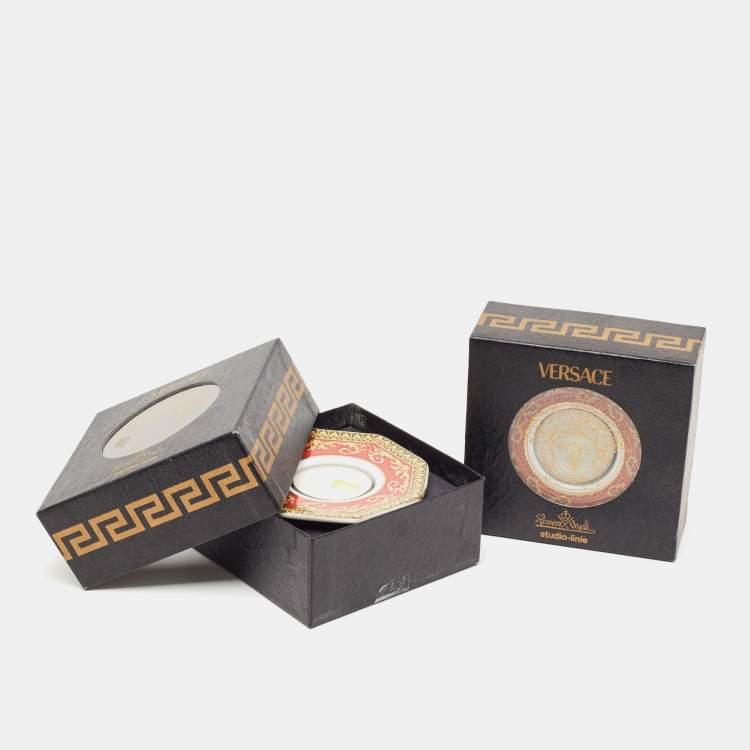 Pre Owned Rosenthal Meets Versace Porcelain Medusa Candle Holders Set of 2