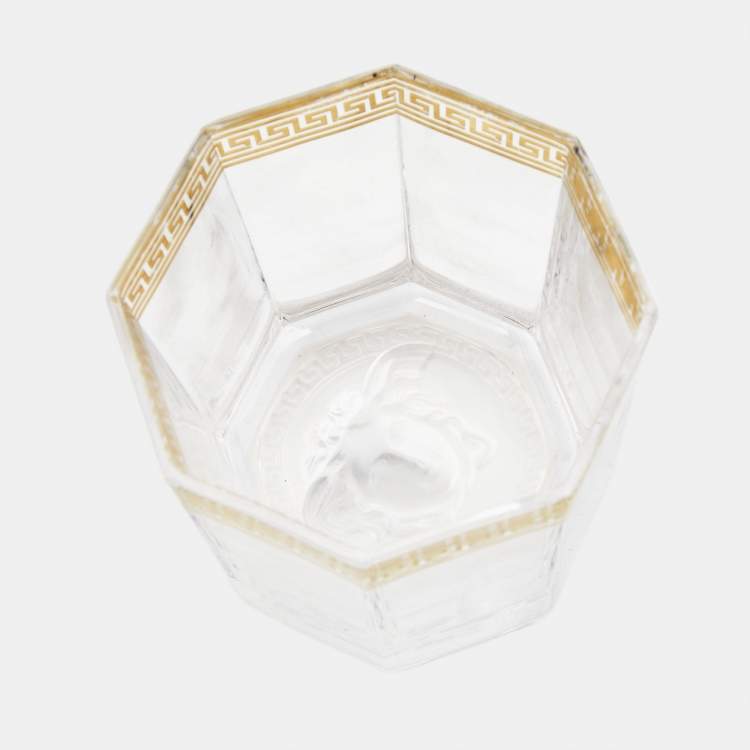 Pre Owned Rosenthal Meets Versace Medusa D’Or Whiskey Glasses Set of 2