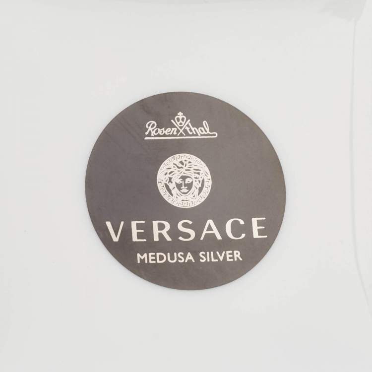Pre Owned Rosenthal Meets Versace Platinum Medusa Vanity Vase